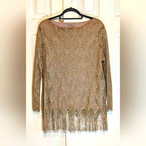 5/$25 Chico’s Size2 Scalloped Fringe Top